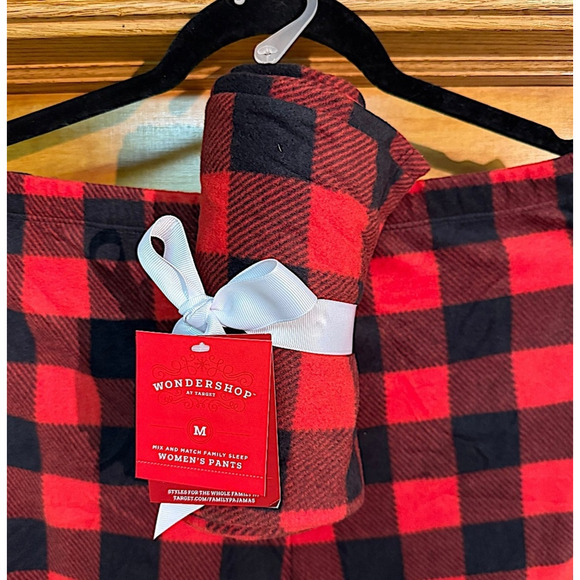 10 PAIRS RESELLER BUNDLE - Wondershop Fleece Pajama Pants Red Black Plaid MEDIUM - Picture 4 of 5